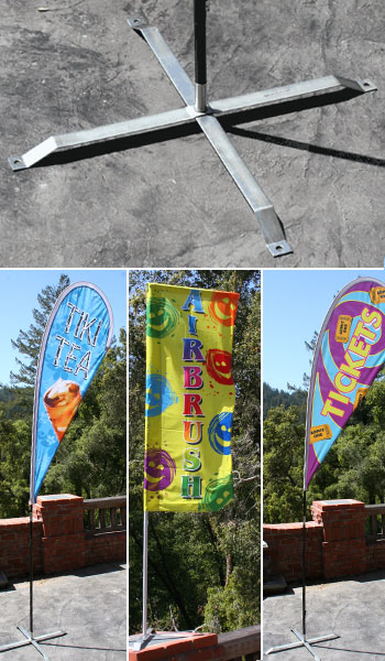 lightweight pole flag banner stand