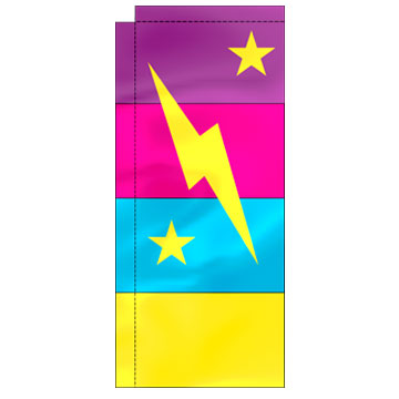 5x2 Printed Bolt & Stars Flag