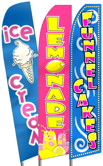 FROZEN YOGURT Ice Cream Sno Swooper Flag Tall Vertical Feather Bow Banner Sign 