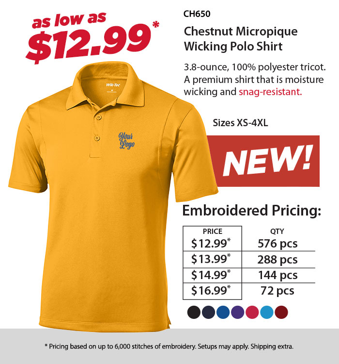 CH650 Chestnut Micro-Pique Premium Wicking Polo Shirt